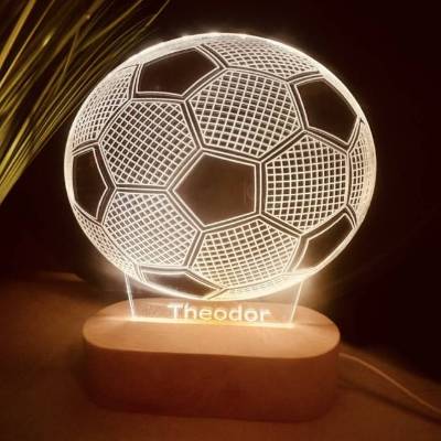 Personalisierte Fußball Lampe Geschenk Idee für Fußball Kinder, Nachtlicht für Jungs, Mädchen ,,Erwachsene
