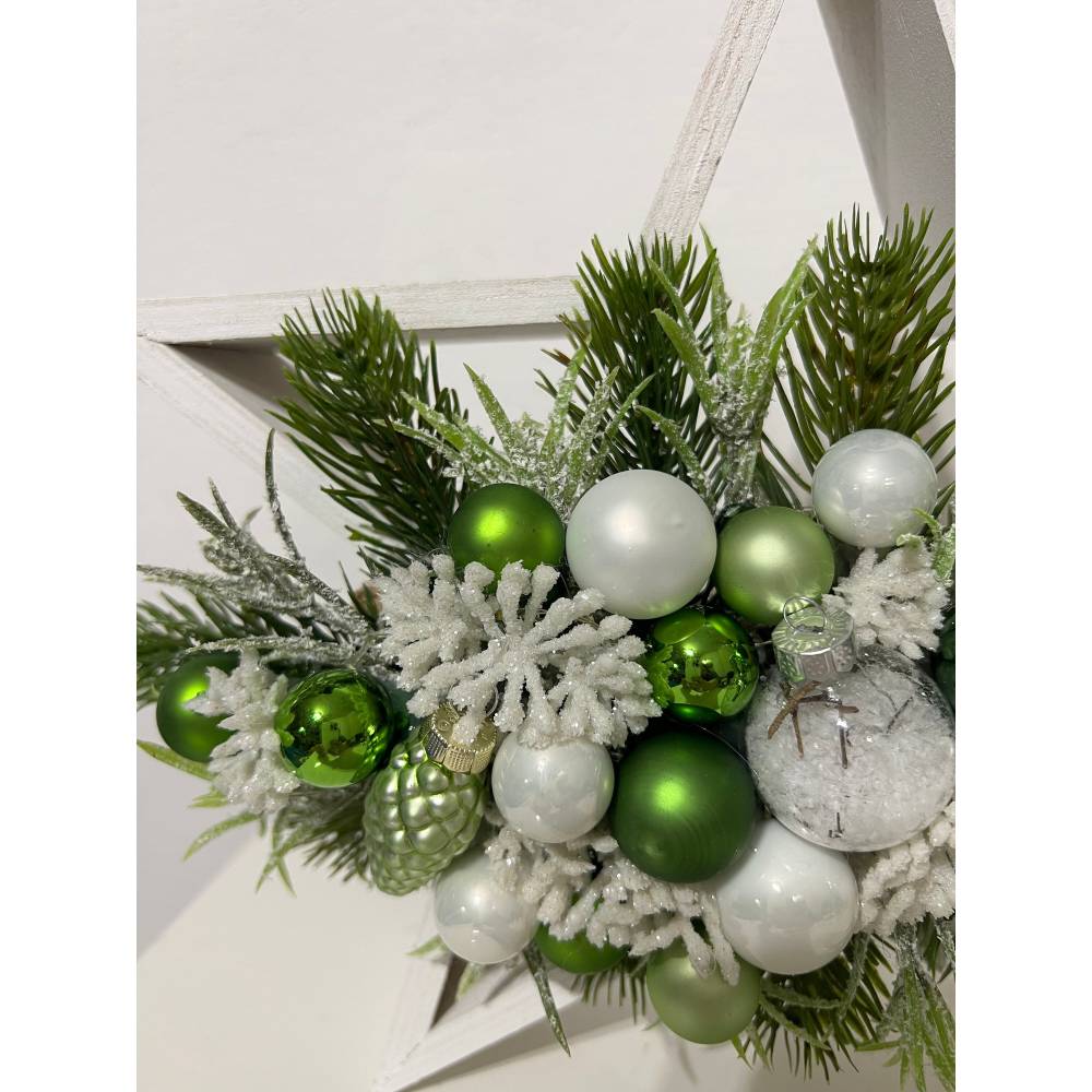Weihnachtsdeko Weihnachtsstern Stern Led grn wei Huschen