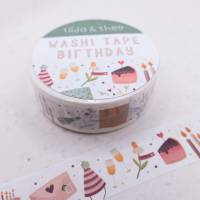 Washi Tape Geburtstag Klebeband Birthday Pattern - Party Feier Washi Tape - Masking Tape Bullet Journal Geschenk