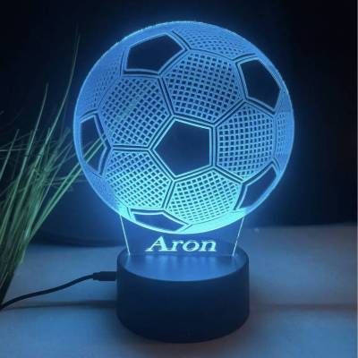Personalisierte Fußball Lampe Geschenk Idee für Fußball Kinder, Nachtlicht für Jungs, Mädchen ,,Erwachsene