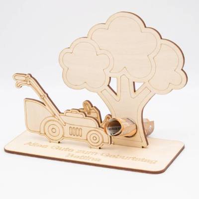 Geldgeschenk für Gartenfreunde - aus Holz personalisiert