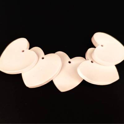 Herzanhänger weiss zum Beschriften