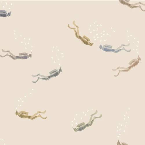 ab 50cm Taucher beige Watercolor - Sport Aquarell Druckstoff