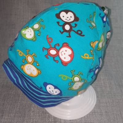 Wende-Beanie KU 43-46cm, Wendemütze, 2-in-1 Mütze mit Bündchen, doppellagige Mütze