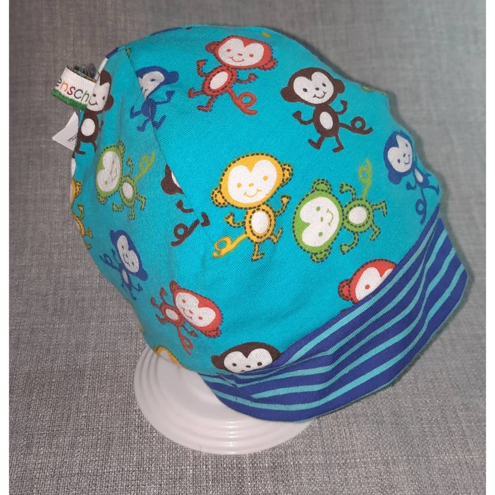 Wende-Beanie KU 43-46cm, Wendemütze, 2-in-1 Mütze mit Bündchen, doppellagige Mütze Bild 2