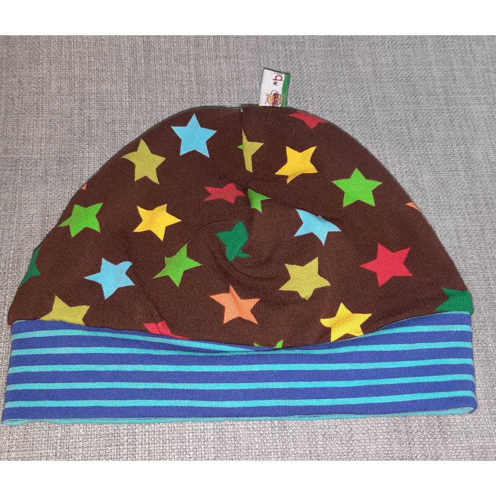 Wende-Beanie KU 43-46cm, Wendemütze, 2-in-1 Mütze mit Bündchen, doppellagige Mütze Bild 6