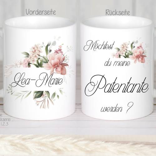 Kaffeetasse Patentante, Tasse Frage  " Möchtest du meine Patentante werden ?, Geschenk zukünftige Patentante