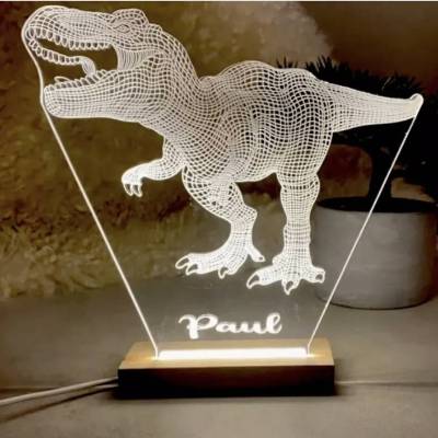 Personalisierte Dinosaurier Nachtlicht Raumdekor, benutzerdefinierte Name Licht Geschenke für Kinder, Weihnachtsgeschenk