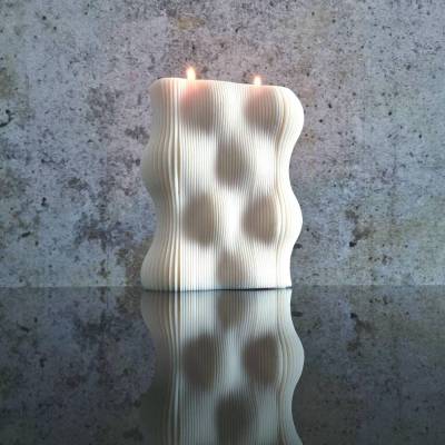 Minimalistisch I Skulpturkerze I Rillenkerze Säule I Statement I Dekorative Kerze I Sojawachs I I  Handgefeertigt