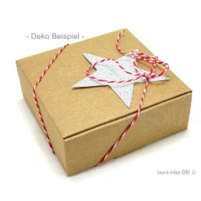 20 Faltschachteln Geschenkbox Gastgeschenk Geschenke verpacken Gr. L 9,5x9,5x3,5cm Schachtel Kraftpapier Adventskalender