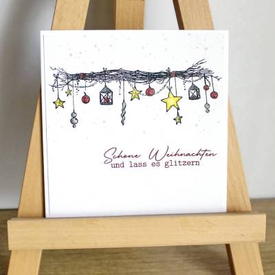 Weihnachtskarte "Weihnachtsgirlande" aus der Manufaktur Karla