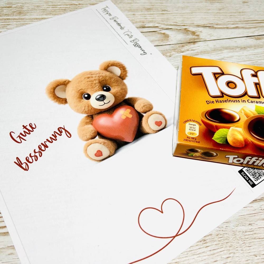 Gute Besserung Geschenk, Mutmacher, Genesung, Schokoladen Banderole, Toffifee Verpackung, kleine Aufmerksamkeit, PDF Bild 2