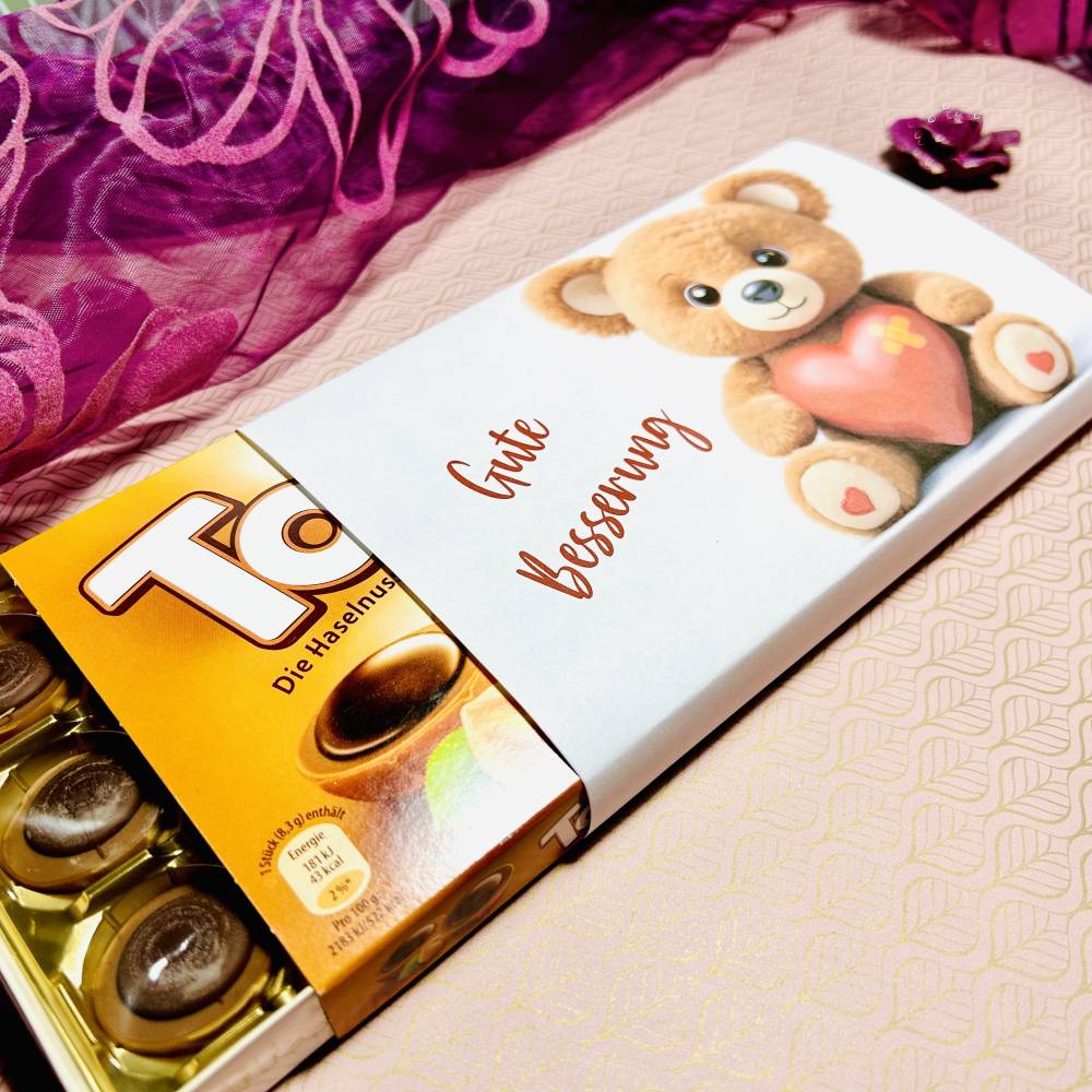 Gute Besserung Geschenk, Mutmacher, Genesung, Schokoladen Banderole, Toffifee Verpackung, kleine Aufmerksamkeit, PDF Bild 5