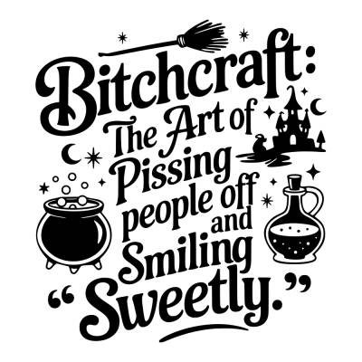 Bitchcraft Hexe Schriftzug Bügelbild DIY Bügelmotiv Applikation