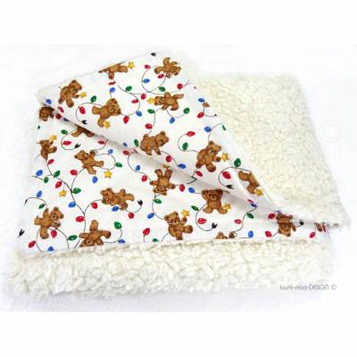 Babydecke Teddyplüsch Kuscheldecke, Baumwolle Teddy Plüsch, Schmusetuch XL, made by BuntMixxDESIGN