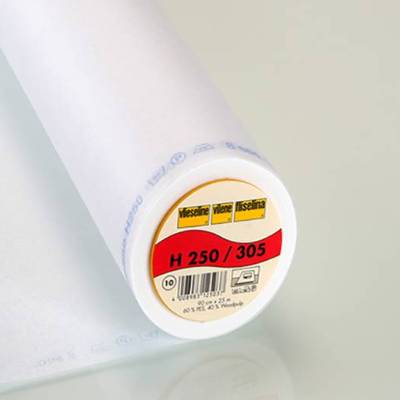 H 250 Bügeleinlage uni weiß, 90 cm Oeko-Tex Standard 100(1m/6,00 €)