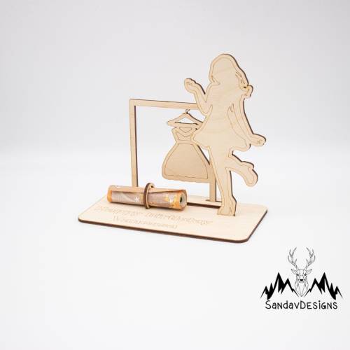 Geldgeschenk Shopping - aus Holz personalisiert