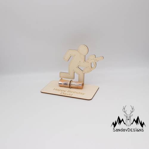 Geldgeschenk Paintball - aus Holz personalisiert