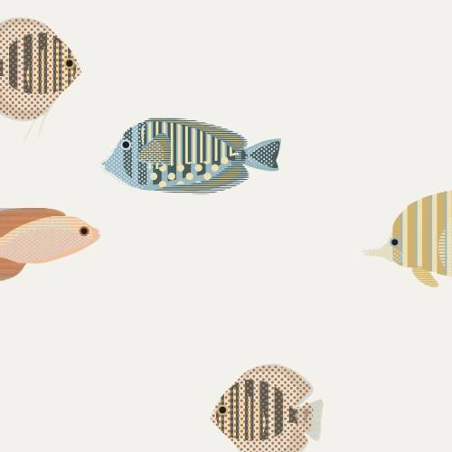 ab 50cm Jersey Sea Fish - Aquarell Druckstoff DIY Geschenkidee Geburt