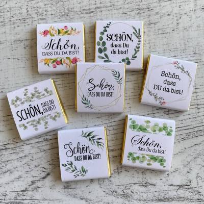 Gastgeschenk Taufe | Schokolade Schokotäfelchen | Schön, dass Du da bist!