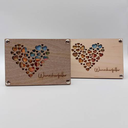 Geldgeschenk | Geschenkkarte aus Holz | Wunscherfüller | Herz | Geldgeschenk Verpackung | Geschenkverpackung |