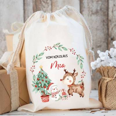Nikolaussack, Geschenke Kinder personalisiert mit Name, Nikolausgeschenk, Tasche, Nikolausbeutel Weihnachten