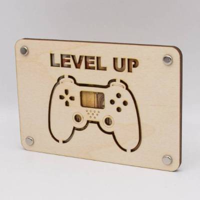 Holzkarte - Geschenkkarte -  Geldgeschenk Gaming