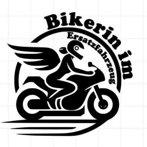 Bikerin Aufkleber Ersatzfahrzeug  Aufkleber Bikerin, personalisierte Aufkleber, wetterfeste Aufkleber, Bikerin im Ersatz