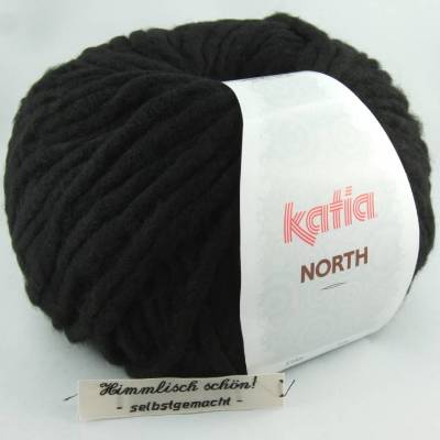 Katia North dickes einfarbiges Garn in Farbe 76, schwarz