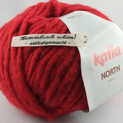 Katia North dickes einfarbiges Garn in Farbe 80, rot