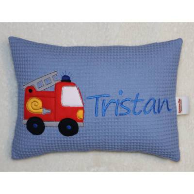 Tolle Feuerwehr & Name – Personalisiertes Kissen zur Geburt & Taufe mit Namen, Geschenkidee für Kinder