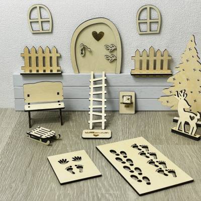 Holz-Wichteltür-Set – Magisches Weihnachtsdekor