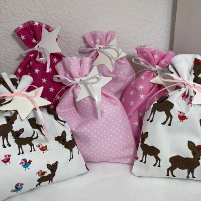 Adventskalender reh bambi rehkitz Kalender Advent selber befüllen Säckchen Baumwolle Taschen Tüten Türchen Weihnachten 
