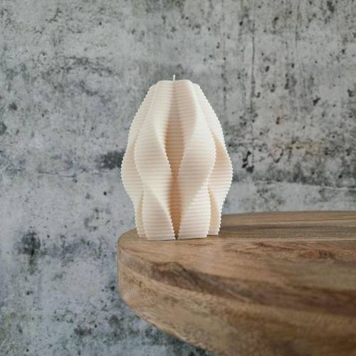 Swirl Candle I Geometrische Kerze I Groß 14 cm XL I Dekorative Kerze I Sojawachs I Home Decor I Trend I Hingucker I Hand