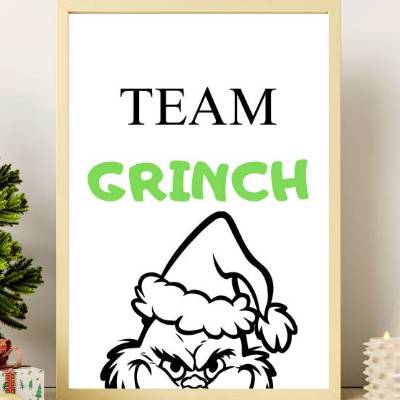 TEAM GRINCH Poster Print Weihnachten Wandkunst Weihnachtsdeko Weihnachtsgeschenk Wanddeko Geschenkidee Weihnachtsmuffel