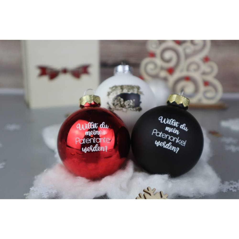 Weihnachtskugeln mit Foto, Logo, für Paten mit Ultraschallbild