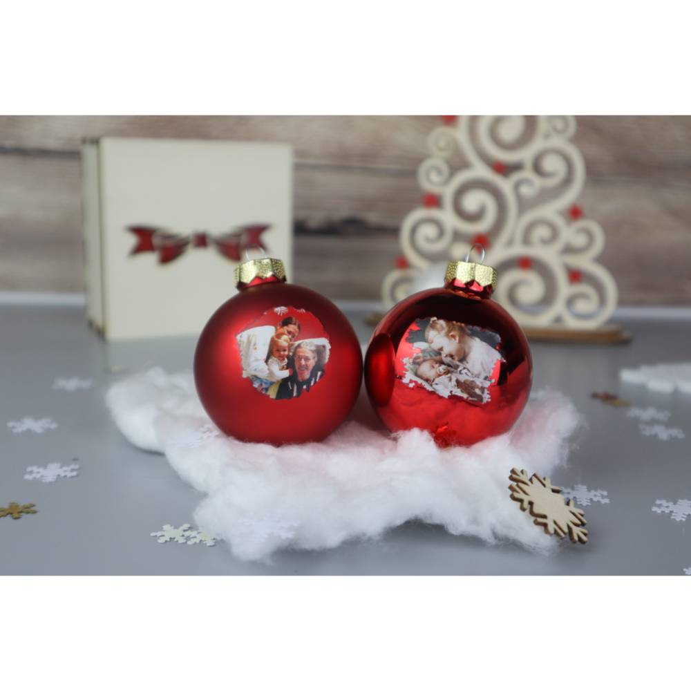 Weihnachtskugeln mit Foto, Logo, für Paten mit Ultraschallbild