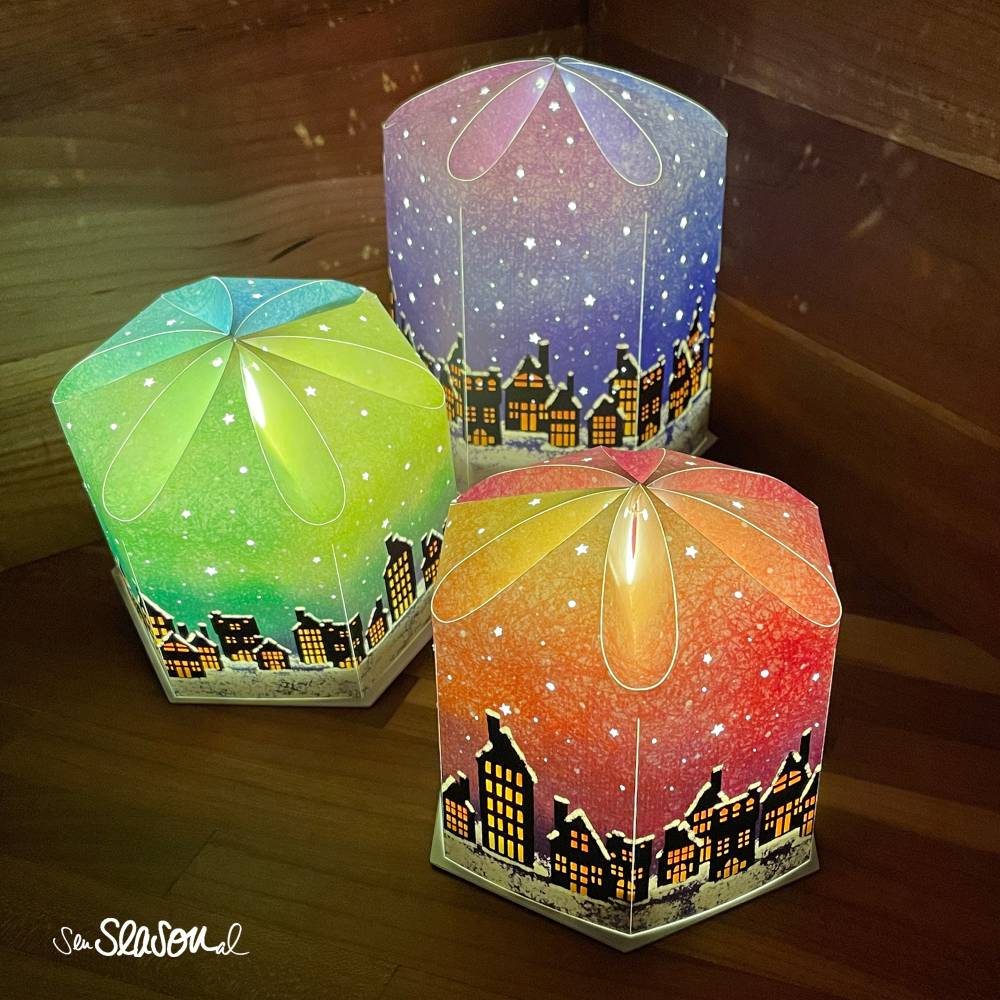 Lichterbox, Laterne SVG in 2 Größen, Plotterdatei für Papier inkl. Anleitung, mit tollem Lichtspiel, für 3 Teelichter Bild 8