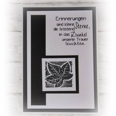 Trauerkarte, Kondolenzkarte, Beileidskarte, zum Abschied  --  Handmade
