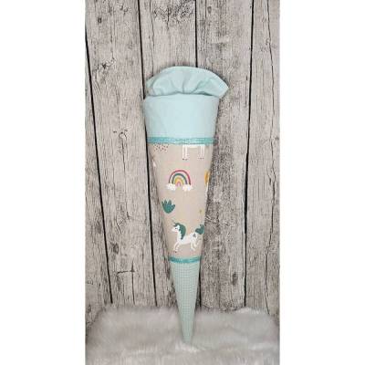 Schultüte Einhorn aus Stoff in Mint / 70cm / für Mädchen