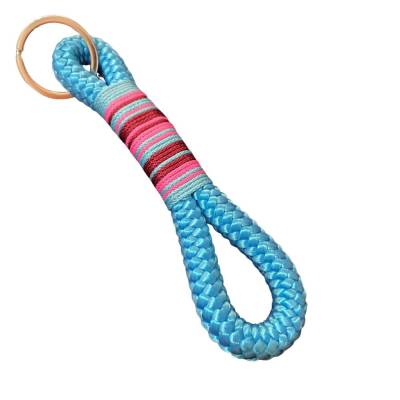 Schlüsselanhänger handgefertigt der Marke AlsterStruppi in türkis, buntes Takelgarn