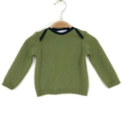 Babypullover Größe 74 grün aus 100% Kaschmir / Upcycling Kaschmirpullover für Babys 