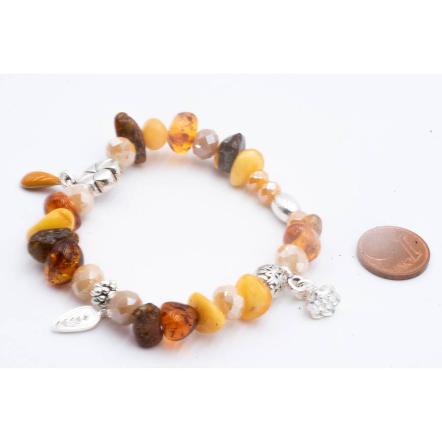 Bernstein Perlenarmband Set in braun, elegant Schmuck stapelbar, Unikat bohemian Bettelarmband, Geschenk Weihnachten Bild 8