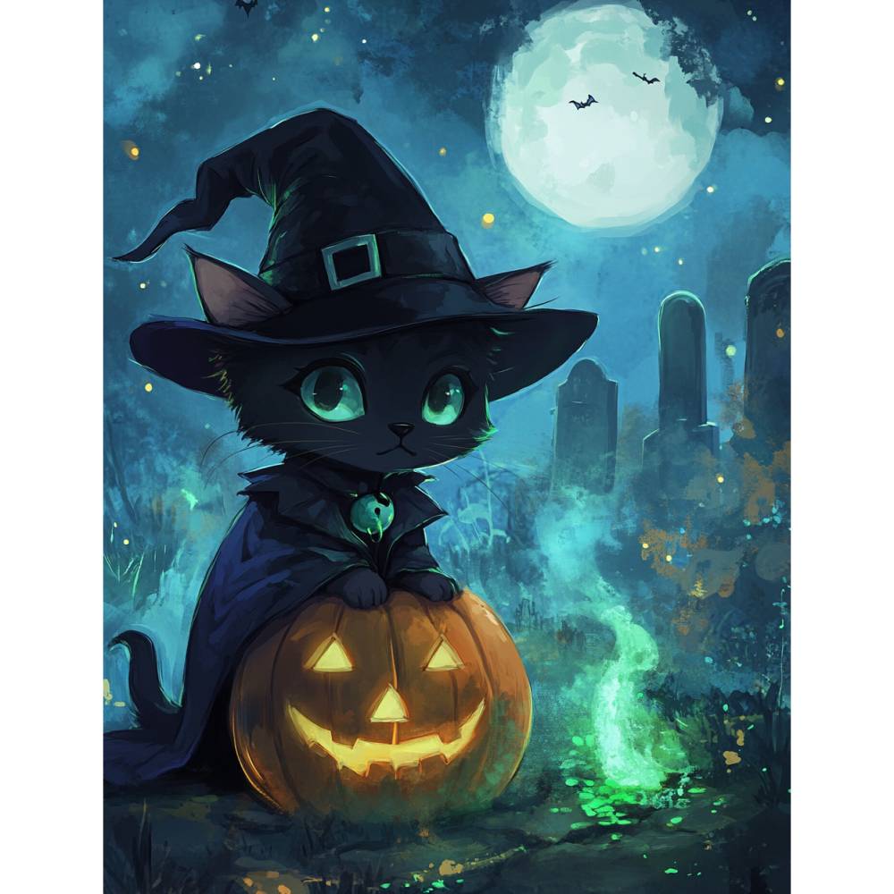 130 niedliche Katzen Malbuch Halloween Bilder zum ausdrucken PDF digital Bild 3