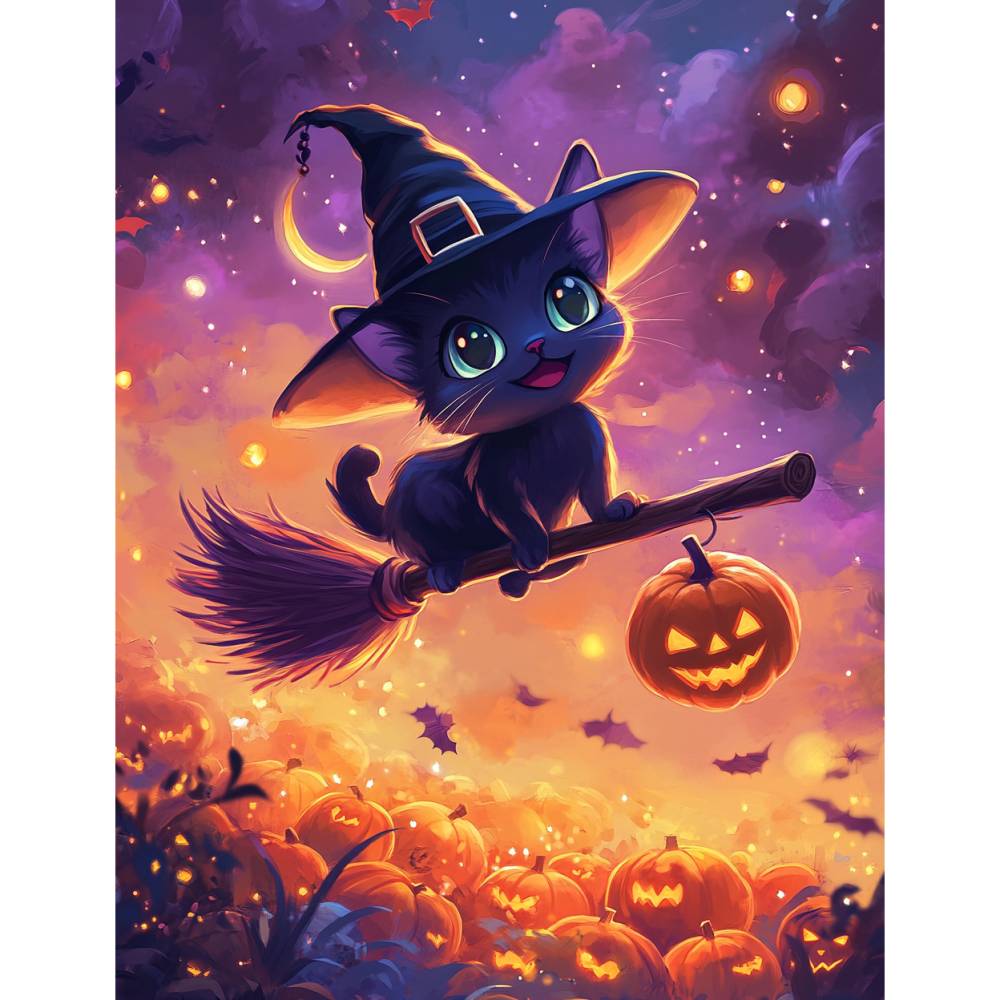 130 niedliche Katzen Malbuch Halloween Bilder zum ausdrucken PDF digital Bild 5