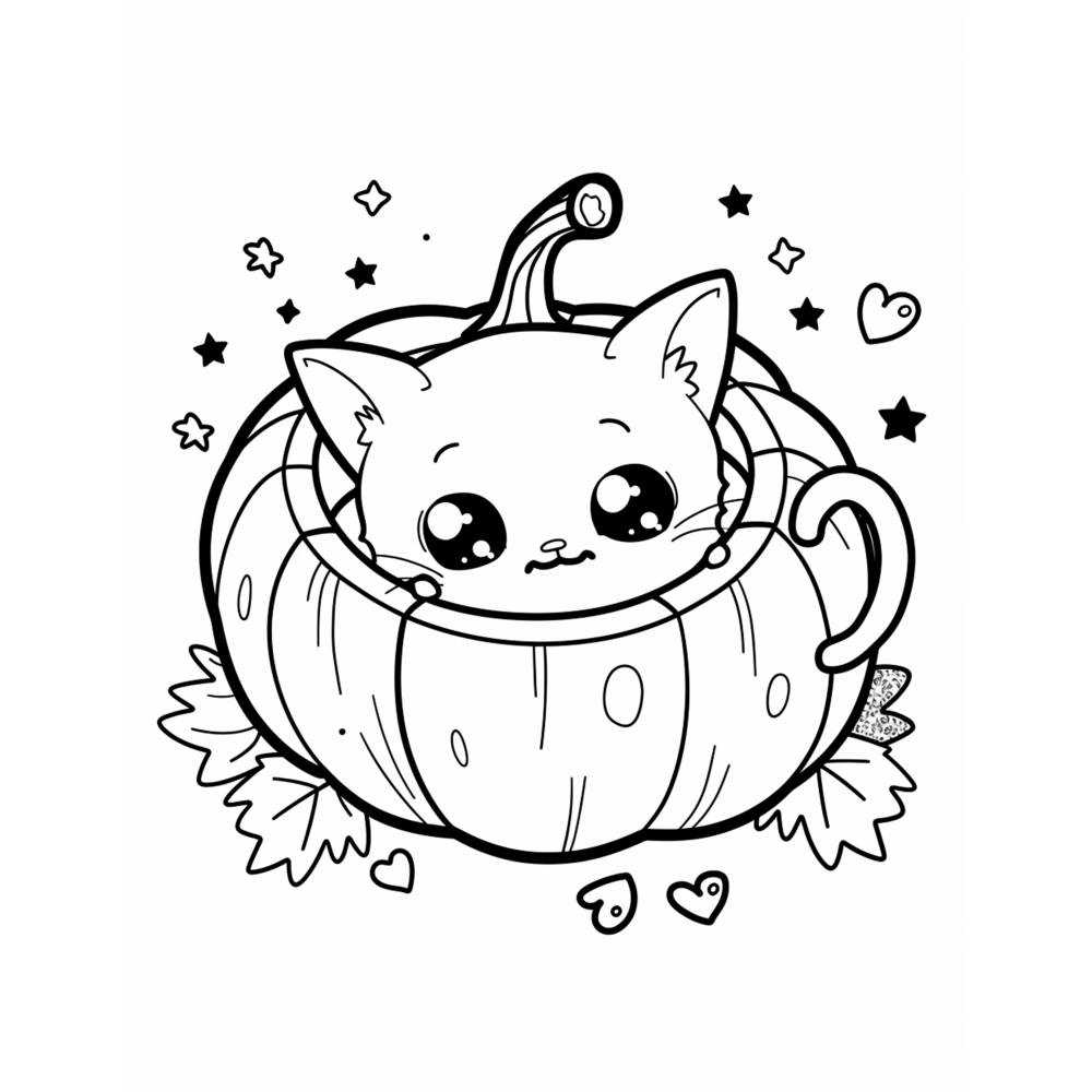 130 niedliche Katzen Malbuch Halloween Bilder zum ausdrucken PDF digital Bild 8