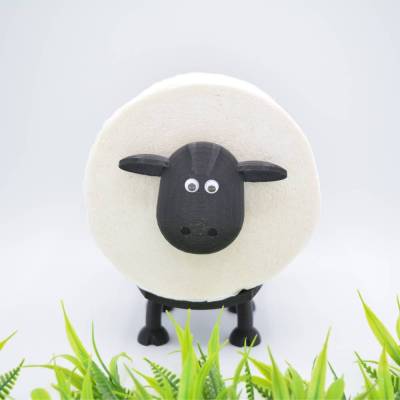 Toilettenpapierhalter Schaf Shawn – Lustige Badezimmer Deko & Ersatzrollenhalter schwarz