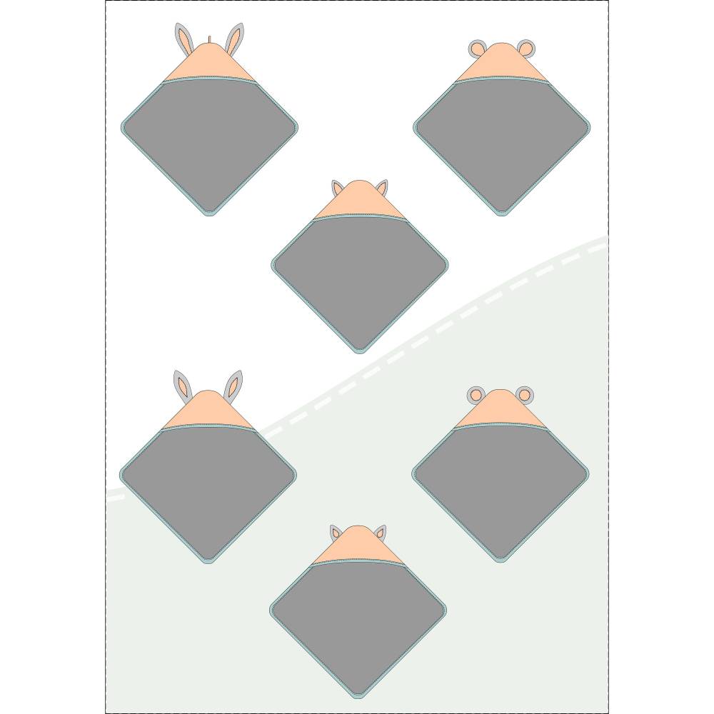 Ebook & Schnittmuster 'Kapuzenbadetuch' – Badetuch für Kinder (Gr. 80x80 bis 140x140 cm) mit Tierohren, inkl. PDF-Anleit Bild 6