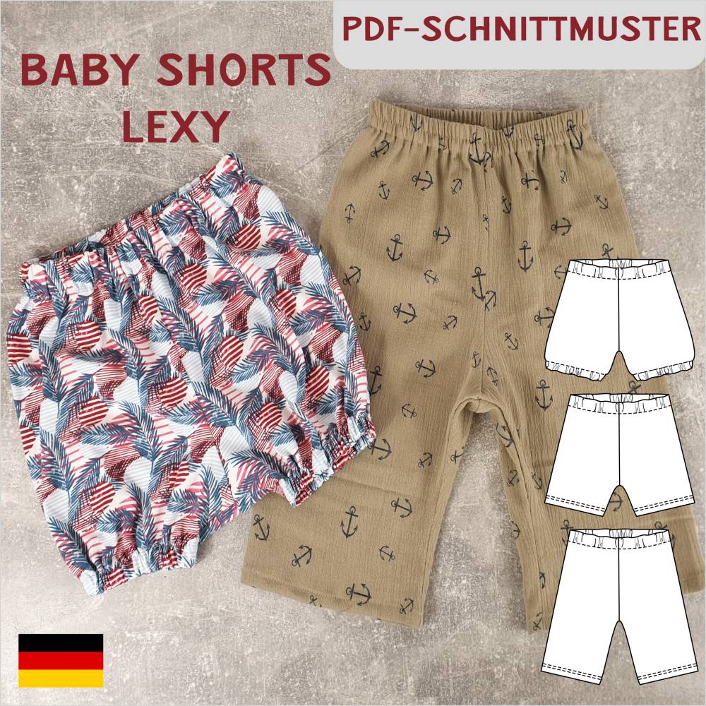 Ebook & Schnittmuster 'Lexi' – Lockere Babyhose mit Gummibund & PDF-Anleitung, ideal für Anfänger (Größe 50-98) Bild 1