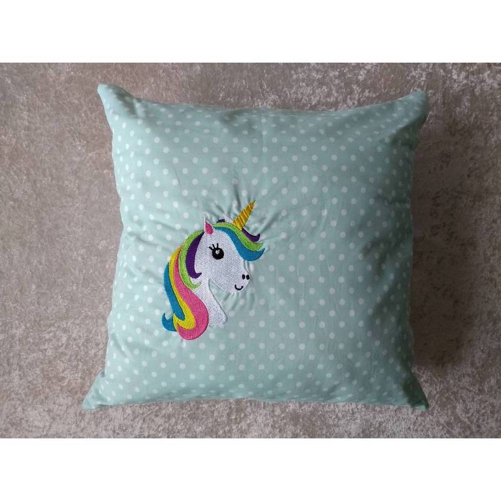 Kissen inkl. Inlett, Einhorn, mintgrün, 40 cm